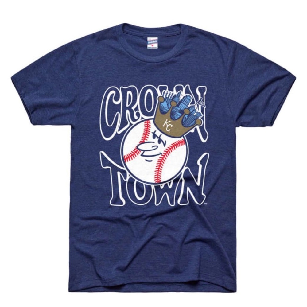Kansas City Royals Crown Town Charlie Hustle Graphic T-Shirt Medium